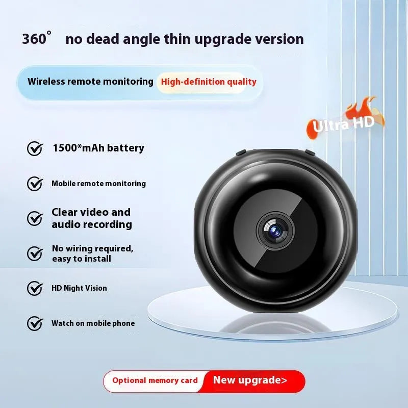 Wireless 360-degree rotating WiFi security camera for indoor surveillance with HD night vision