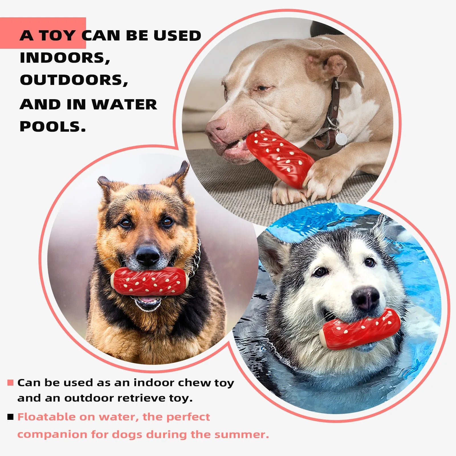 Primary colour dog molar cleaning rod toy with snack pockets and glue-filled toothbrush section