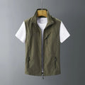 Men's rabbit fur hooded vest in slim fit waistcoat design for outdoor casual wear
