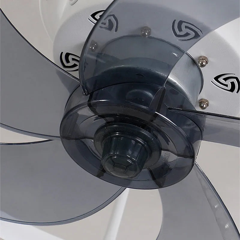Nordic style ceiling fan lamp with remote control and LED lighting in coffee gold finish