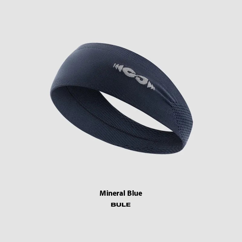 Seamless knitted sports headband in black, grey, or blue for running and cycling