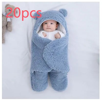 Baby quilted sleeping bag wrapper in cotton blend fabric showing six colour options