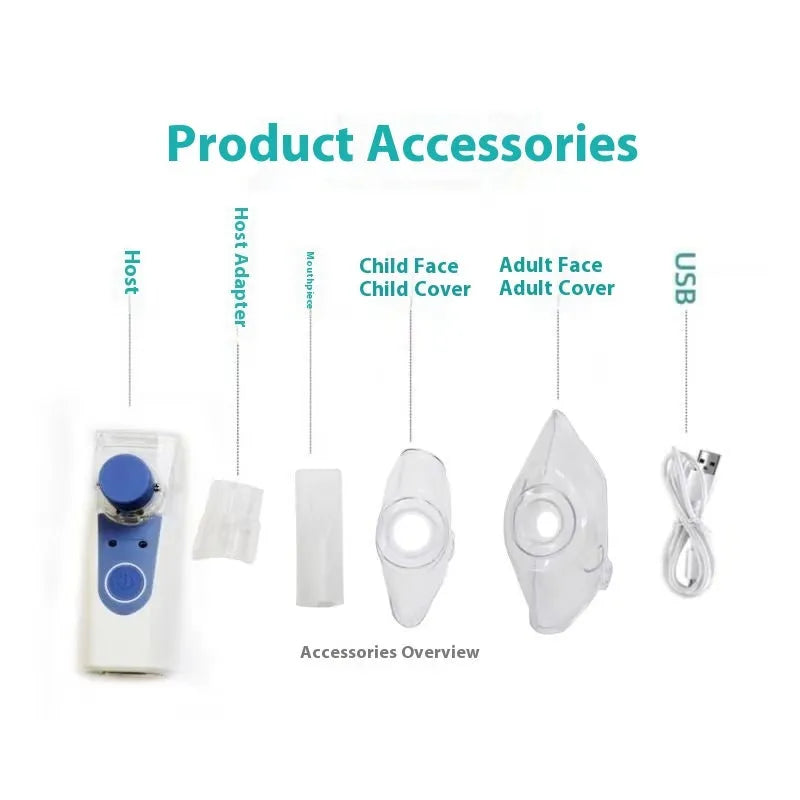 USB handheld nebuliser spray machine with columnar design for household use