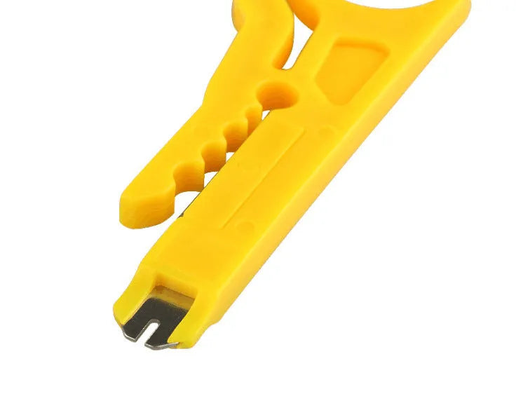 Yellow mini portable wire stripper with 0.6mm stripping diameter for telephone and network cables