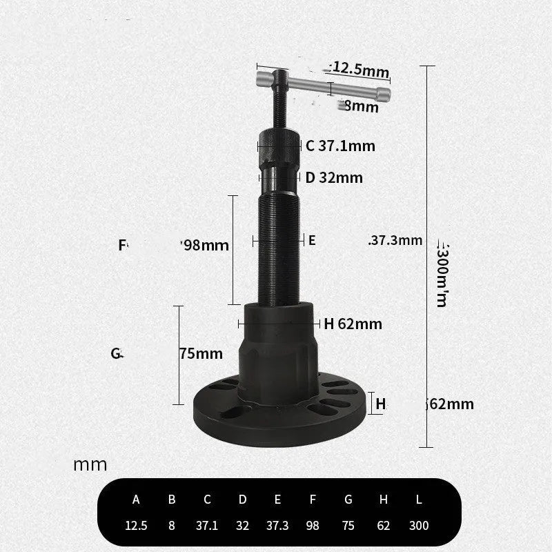 Chrome vanadium steel wheel hub puller tool for brake drum removal from vehicles