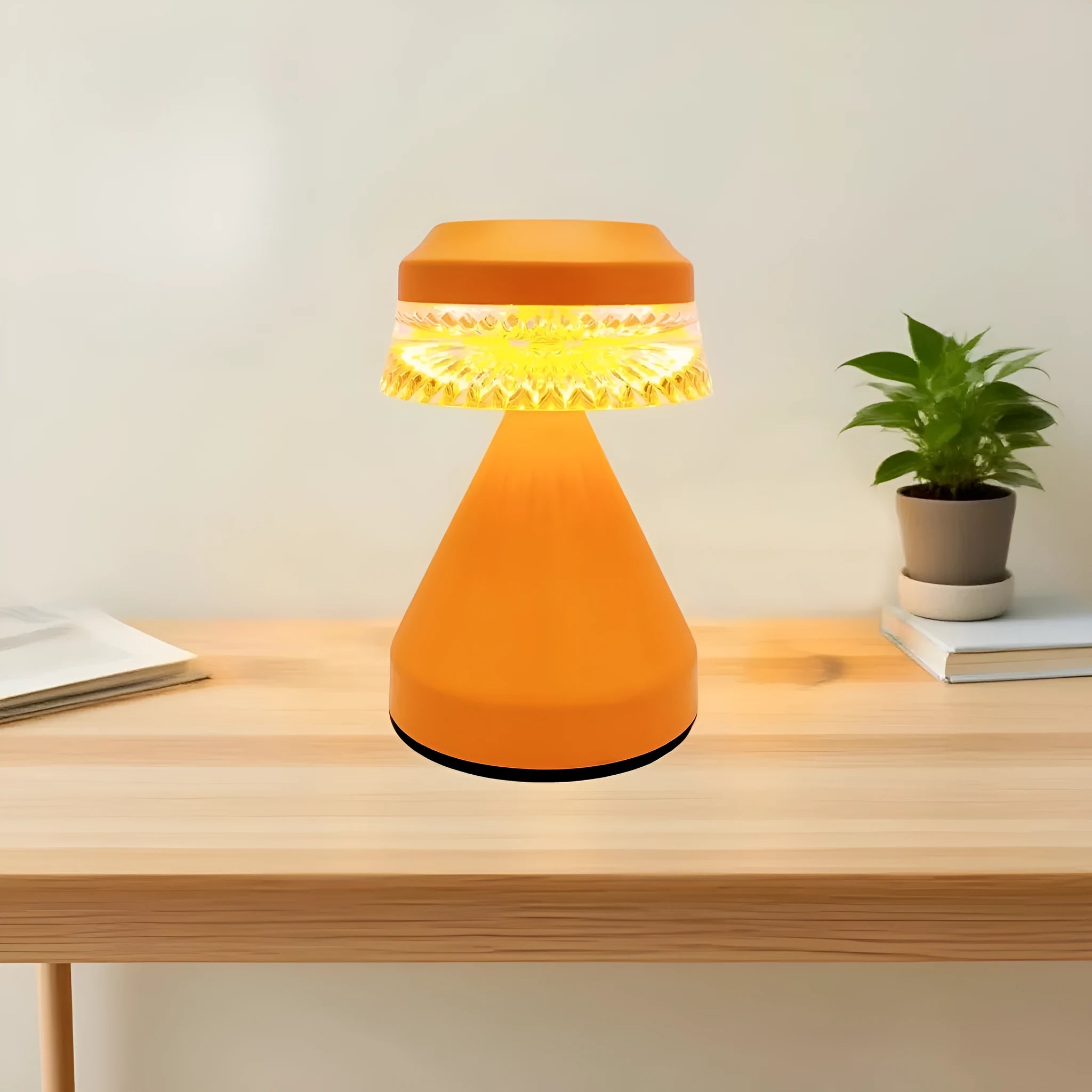 Black USB-powered LED bedside night light with electrodeless dimming control