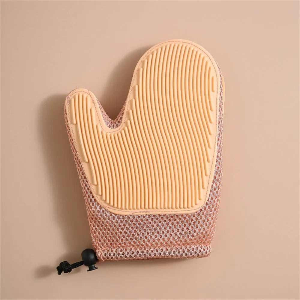 Pet hair removal glove for cat and dog grooming with fabric cleaning function