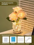 Crystal flowers decorative table lamp with touch control dimming and rechargeable battery