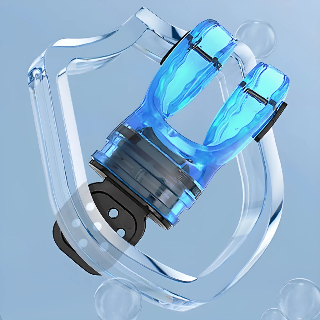 Edible silicone diving mouthpiece in multiple colour options showing 110mm length