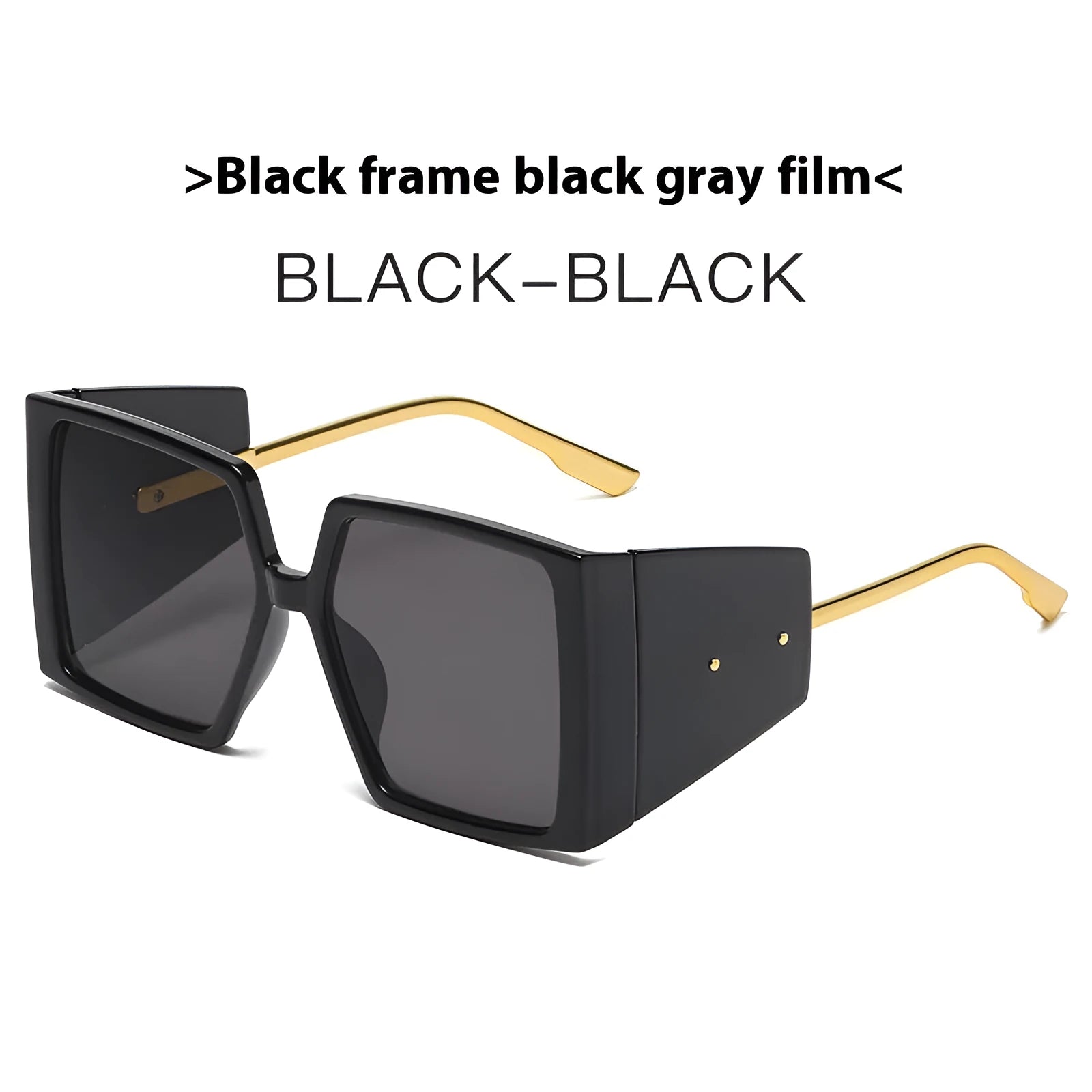 Large square acetate sunglasses with UV400 lenses in seven colour options