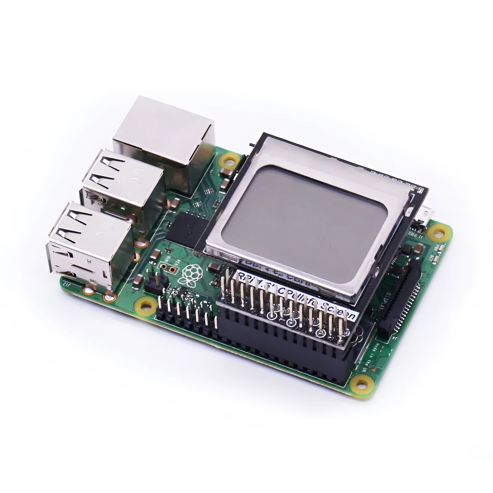 1.6 inch LCD display for Raspberry Pi showing CPU information with backlight switch
