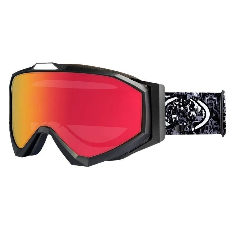 Motorcycle goggles with double-layer anti-fog lenses in a black frame with gray lens.