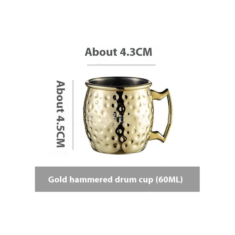 Stainless steel Moscow mule cup with copper plating in multiple colour options and capacity sizes