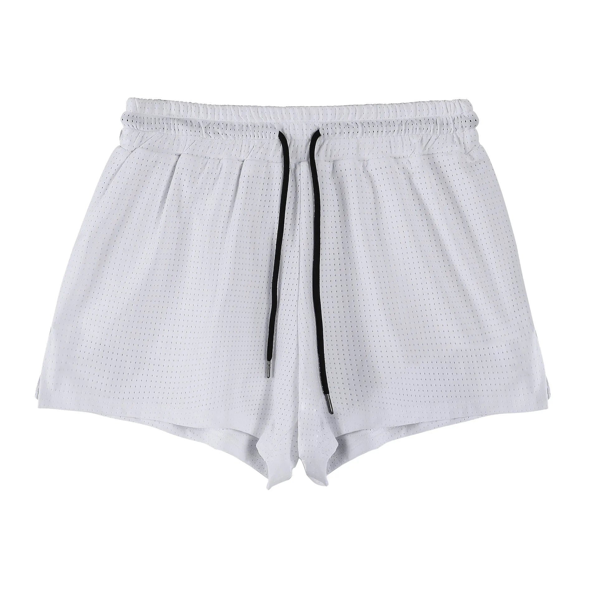 Men's black and white nylon quick-drying summer shorts in sport leisure style