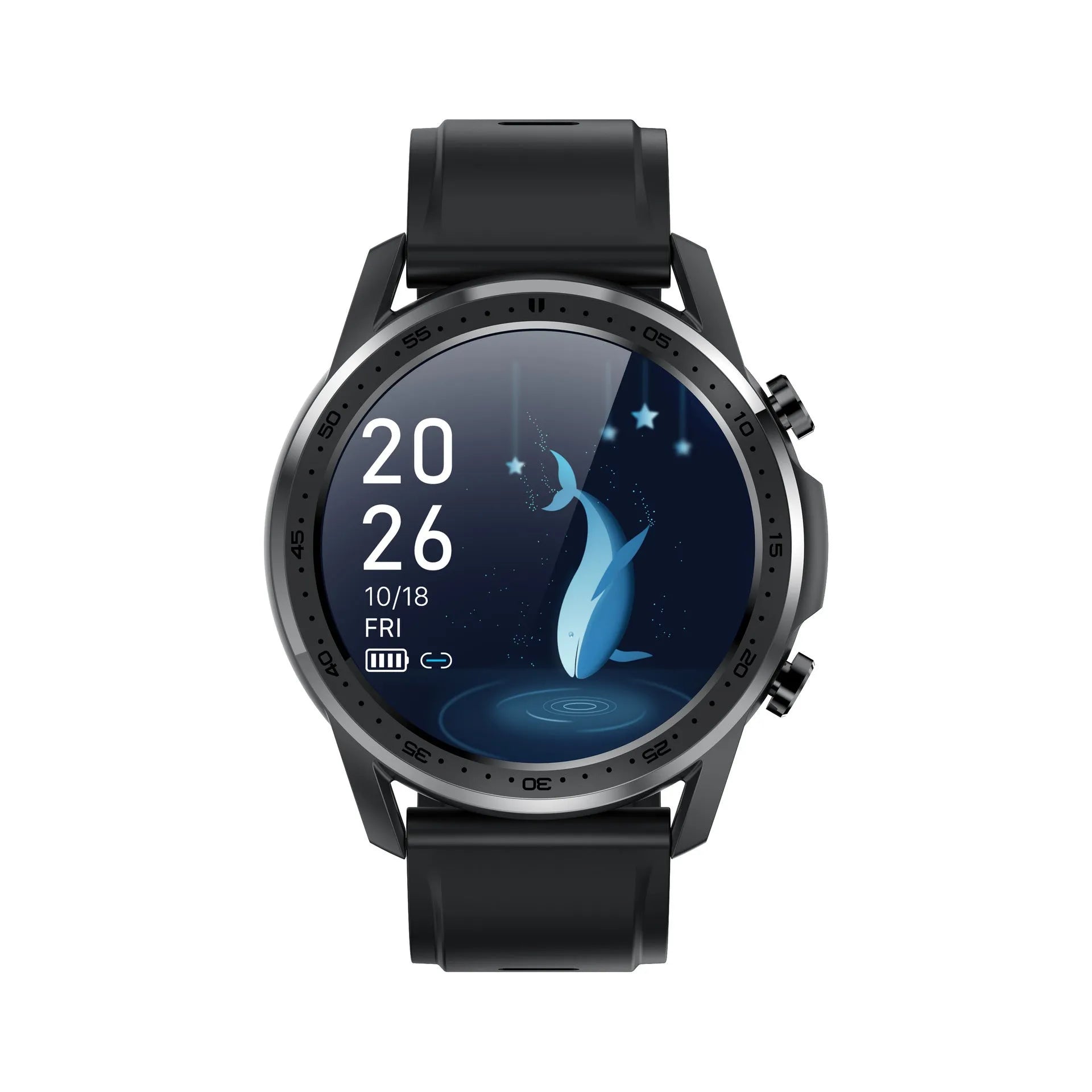 Black or grey smart bracelet with 1.3-inch screen on wrist, showing body temperature readout.