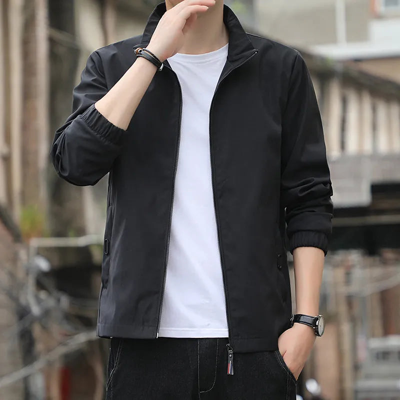 Korean style autumn jacket with loose lapel design in multiple colour options