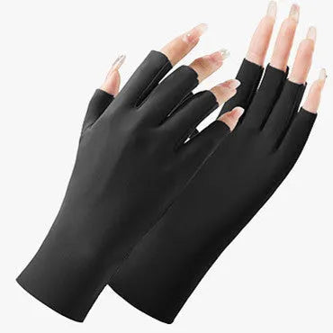 Women's thin ice silk nylon sunscreen gloves with UPF50+ protection in various colours.