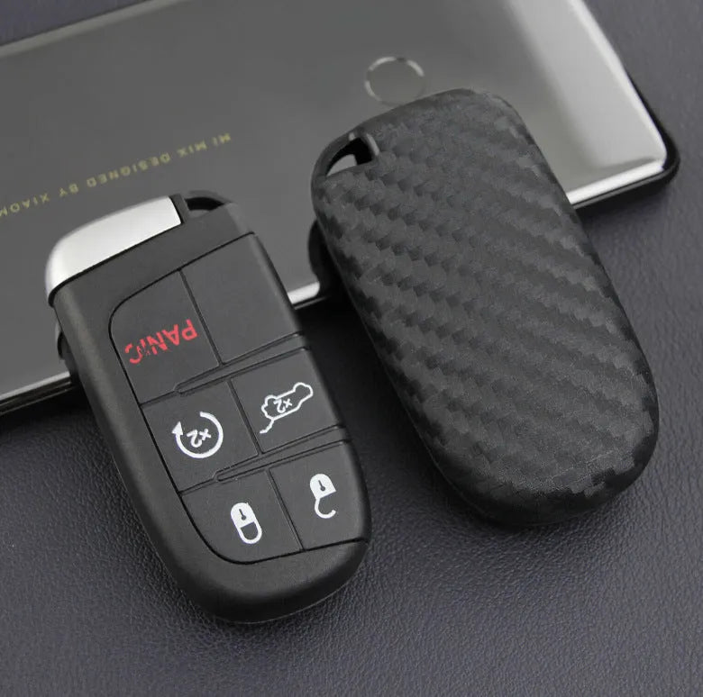 Silicone remote key protection case for Dodge Chrysler Fiat car keys with packaging options