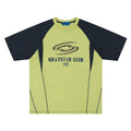 Men's blue hip hop letter print t-shirt with raglan sleeves and loose fit cotton construction