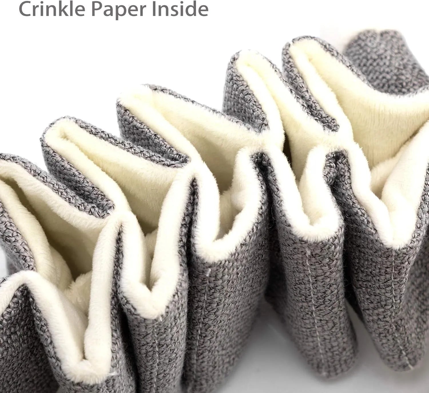 Grey koala plush dog toy measuring 30cm with rope reinforcement and crinkle paper inside.