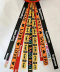 Children's decorative helmet streamer ribbon in multiple colours for roller skating and skiing safety gear.