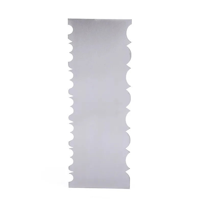 Stainless steel cream scraper cake decorating tool with polygon patterns
