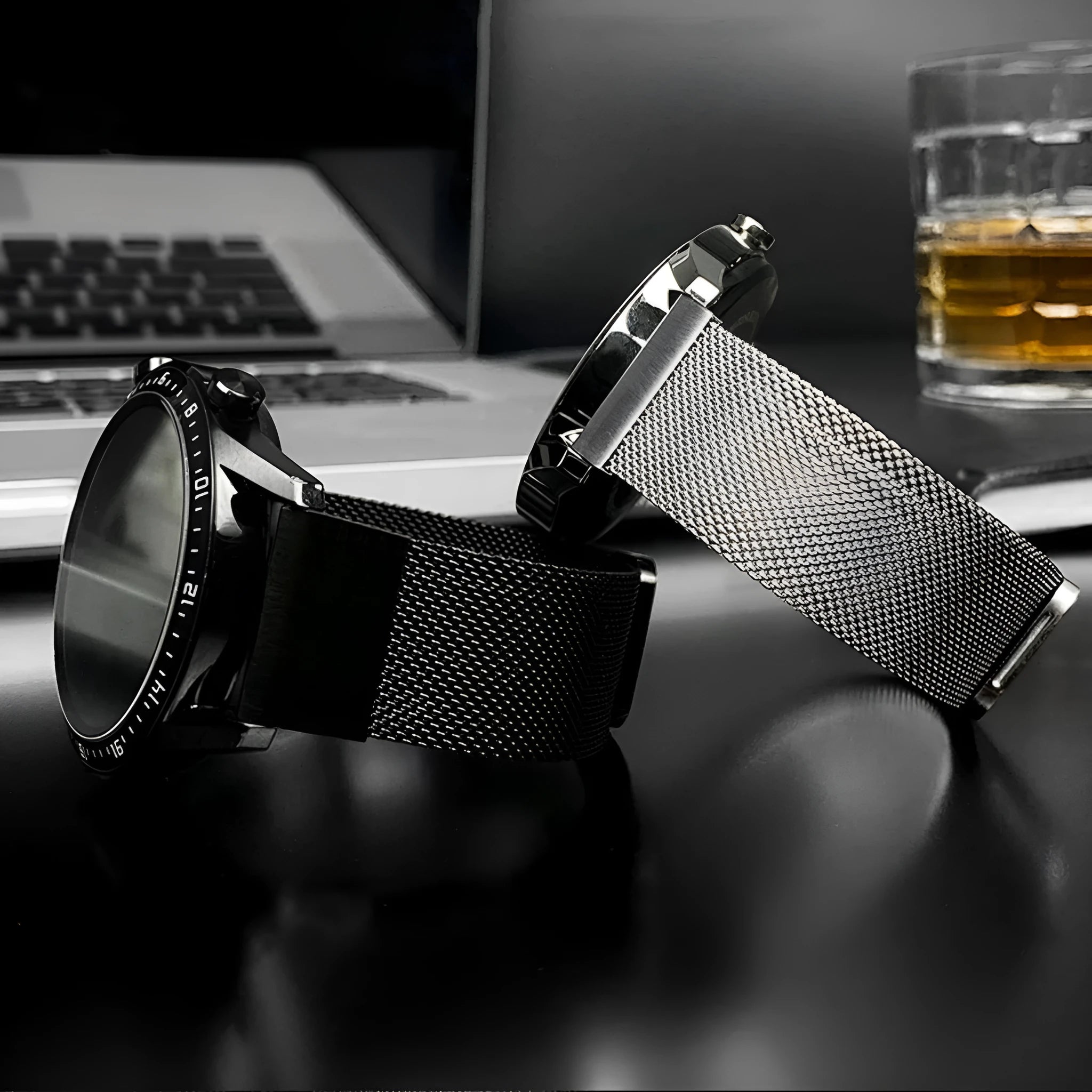 Stainless steel card holder watch strap for Garmin Fenix smartwatch in silver finish.