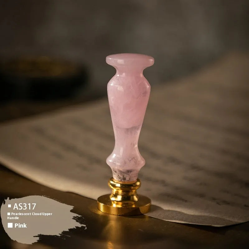 Wooden wax seal handle in a selection of different colour and decorative finishes.