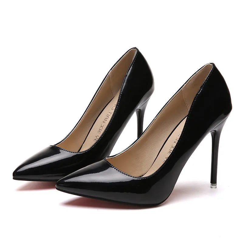 Women's pointed toe stiletto heels with super high 8cm+ heel in solid colour options