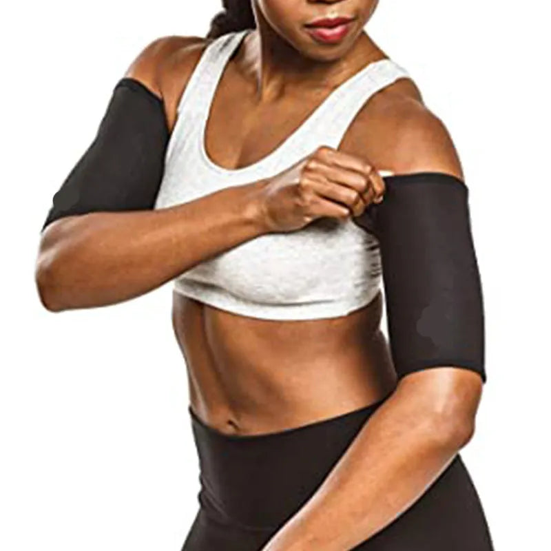 Arm band sports sweatband in blue, silver, black and yellow, and black and red colour options