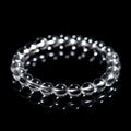 Natural Donghai crystal bracelet with round white beads, shown in a single circle design.