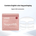 Five transparent silicone anti-wrinkle face stickers laid flat