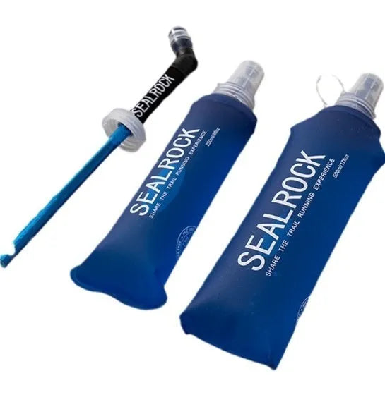 Plastic portable straw with suction tube for outdoor hydration during mountain climbing and biking