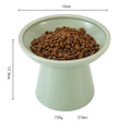 Extra wide elevated ceramic cat food and water bowl set in blue, green, pink or white