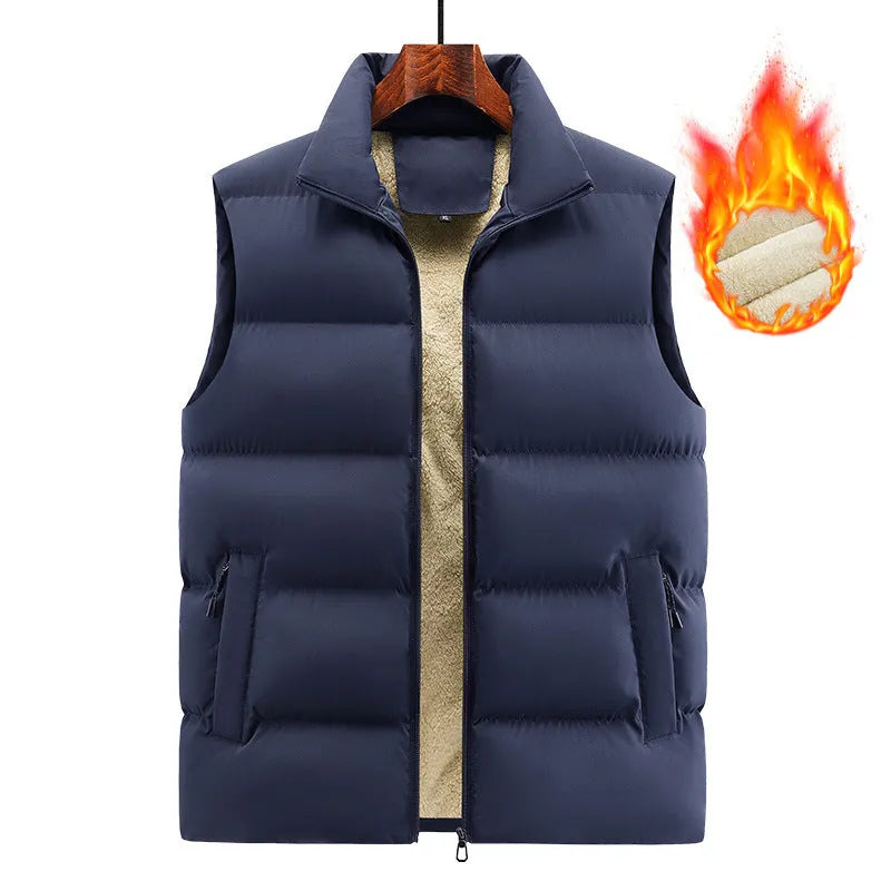 Men's striped lambswool vest waistcoat in black, dark blue or red for autumn winter wear