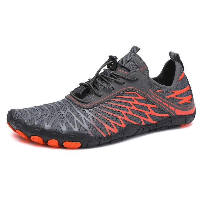 White lace-up casual sports shoes with a breathable inner and textured non-slip rubber outsole.