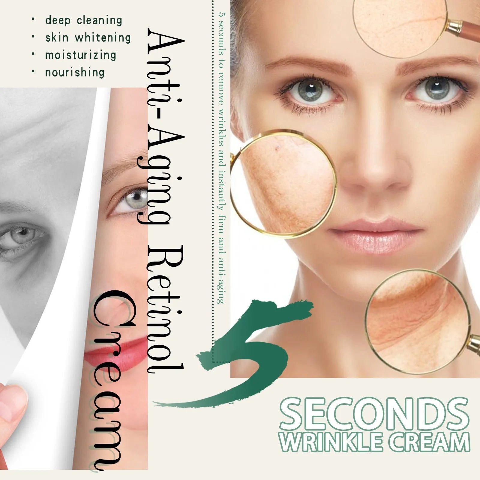 30g anti-wrinkle hydrating face cream jar for ageing skin care