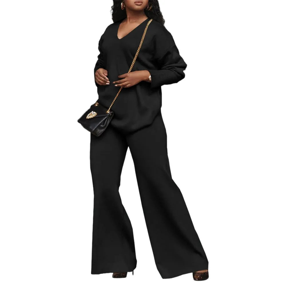 Women's brown thickened suede two-piece suit with long sleeves and trousers, Japanese-Korean casual style