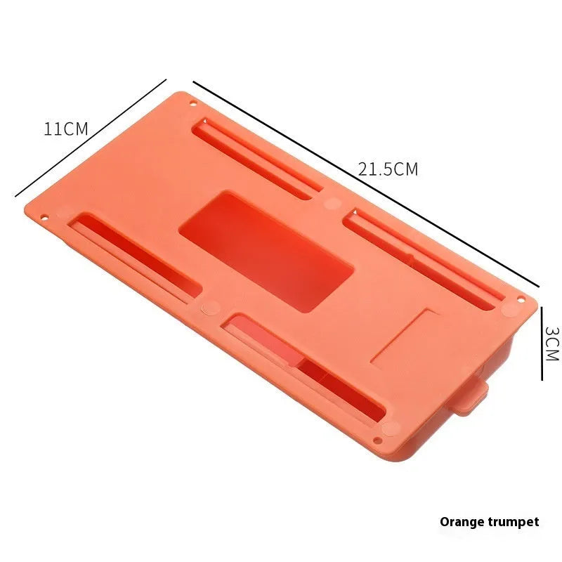 Plastic adhesive under-desk storage drawer with cover in grey, white, orange or yellow