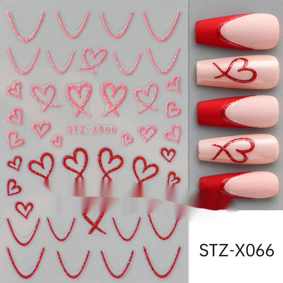 Black and silver stripe nail art stickers for French manicure designs in plastic material