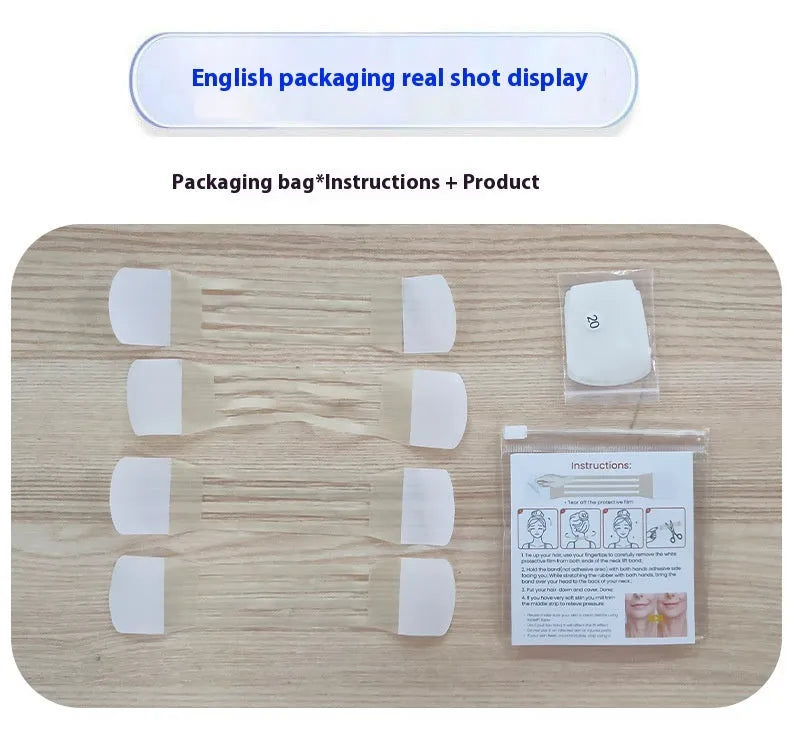 Skin tone neck firming adhesive tape with 4 packs and 20 patches for invisible neck support