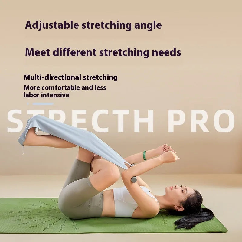 Yoga stretching tool for shoulder, back and hip exercises in grey or pink colour