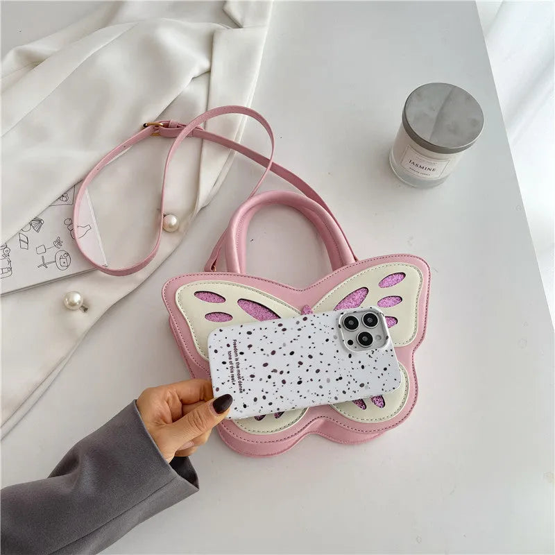 Square PU leather crossbody bag with contrast colour detail in casual style