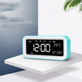 Blue multifunctional LED atmosphere light alarm clock with digital display and rectangular design
