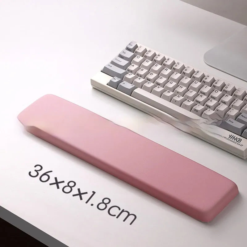 Square silica gel wrist rest mouse pad with strap on a desk, 250mm by 180mm, cloth surface