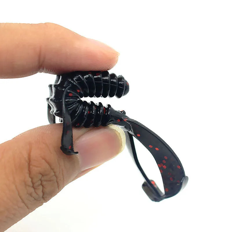 PVC soft plastic fishing lure in a selection of colours, shown in 8cm and 12cm sizes.