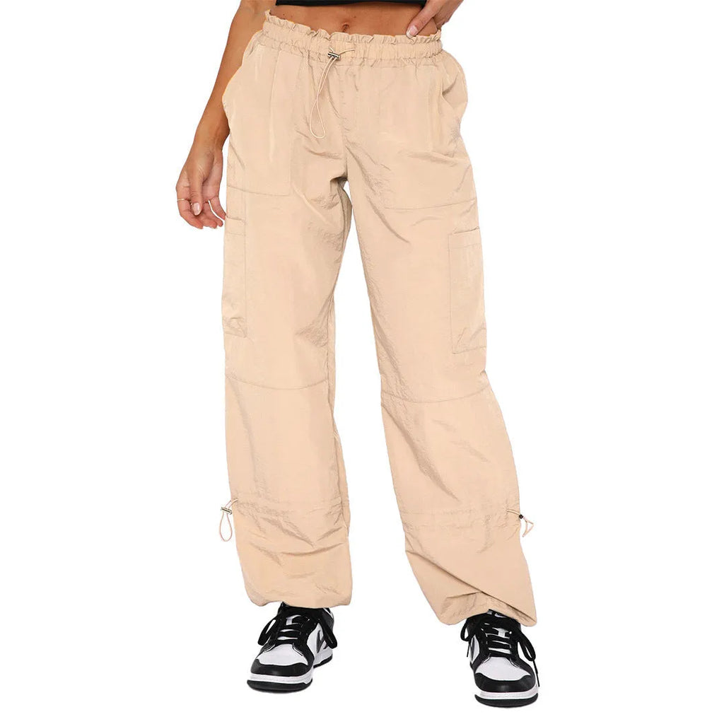 Men's multi-pocket cargo casual pants in a loose straight-leg fit, shown in one of six available colours.
