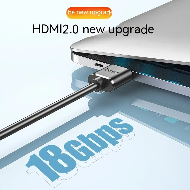 HDMI video cable with gold-plated connectors shown in multiple available lengths