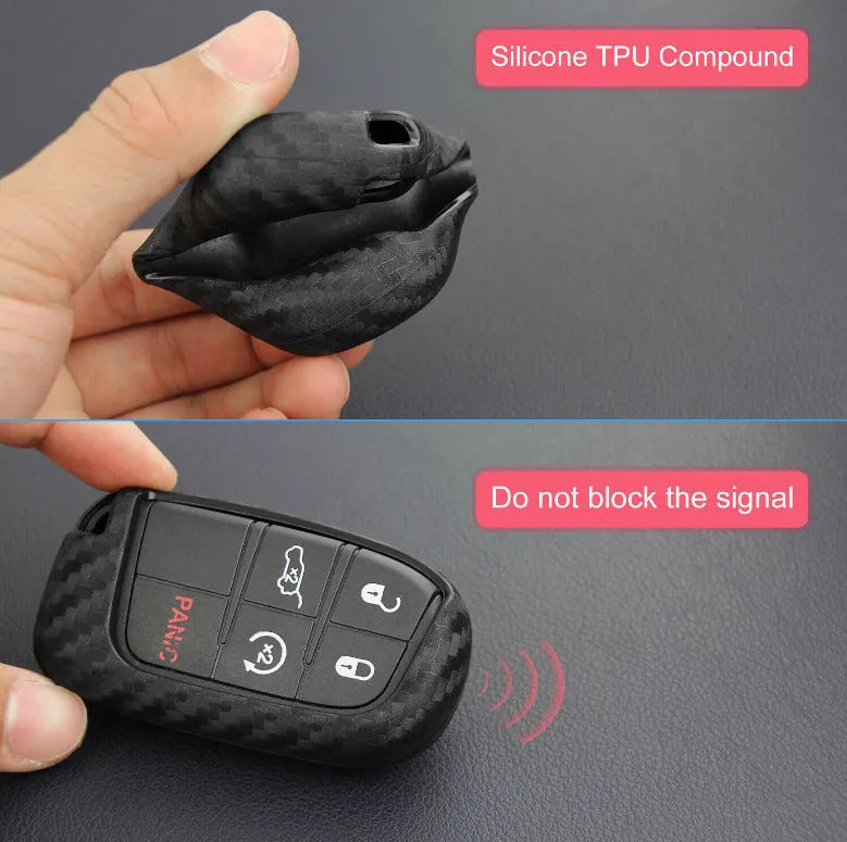 Silicone remote key protection case for Dodge Chrysler Fiat car keys with packaging options