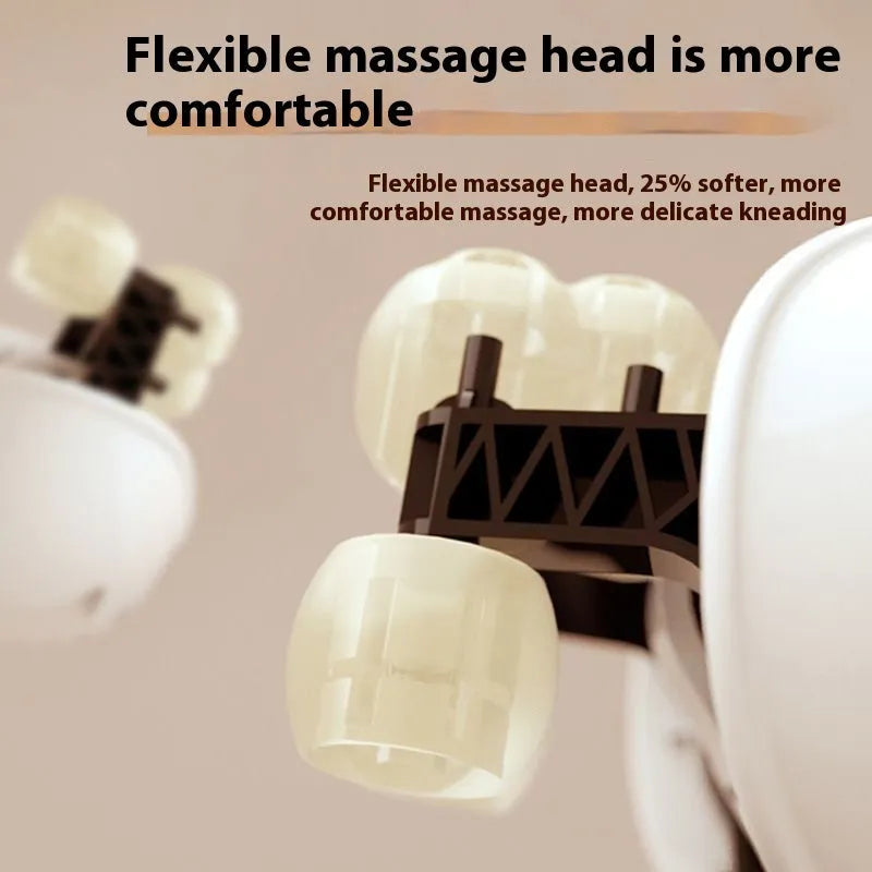 Blue foldable electric neck and shoulder massager with display screen